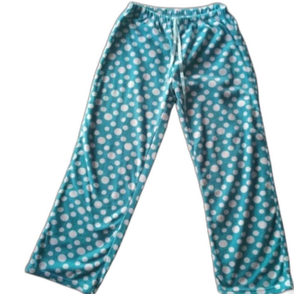 Pink Laundry Teal Blue Polka Dot Pajama Pants